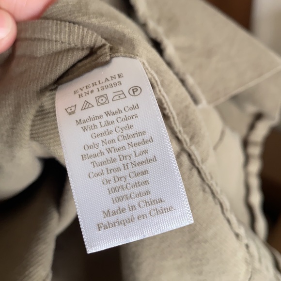 Everlane Cotton Green Button Up Dress Size 12 - Picture 7 of 10